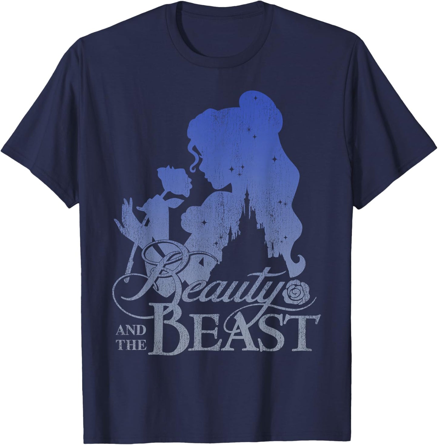 Disney Beauty & The Beast Belle Smell A Rose Profile T-Shirt - T-Shirt | Navy