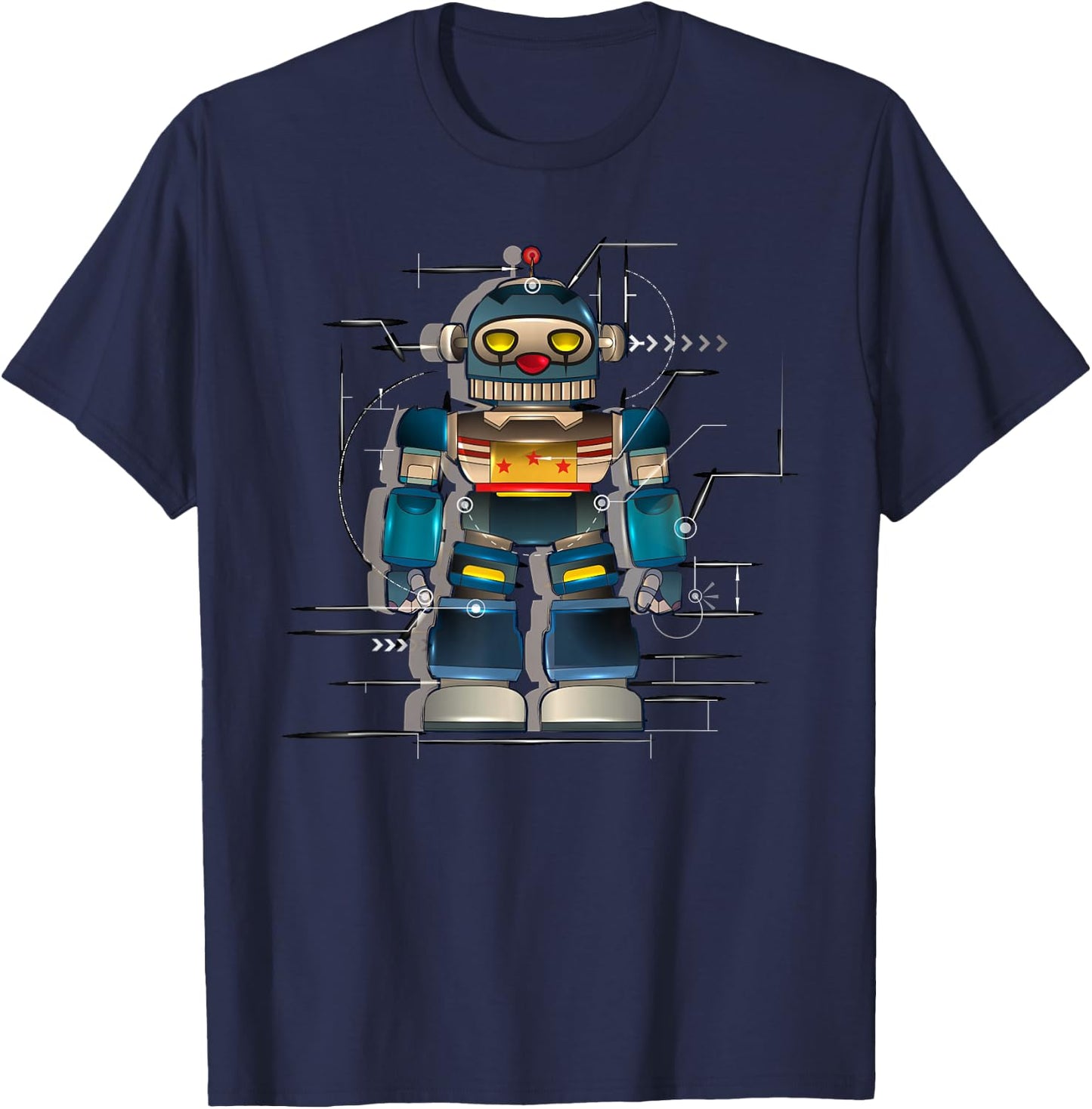 Robot Robotics Engineer Club AI Design Cool T-Shirt - T-Shirt | Navy