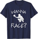 Wanna Race Baseball Catcher Gift T-Shirt - T-Shirt | Navy