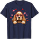 Funny Cocker Spaniel Heart Headband Valentine T-Shirt - T-Shirt | Navy