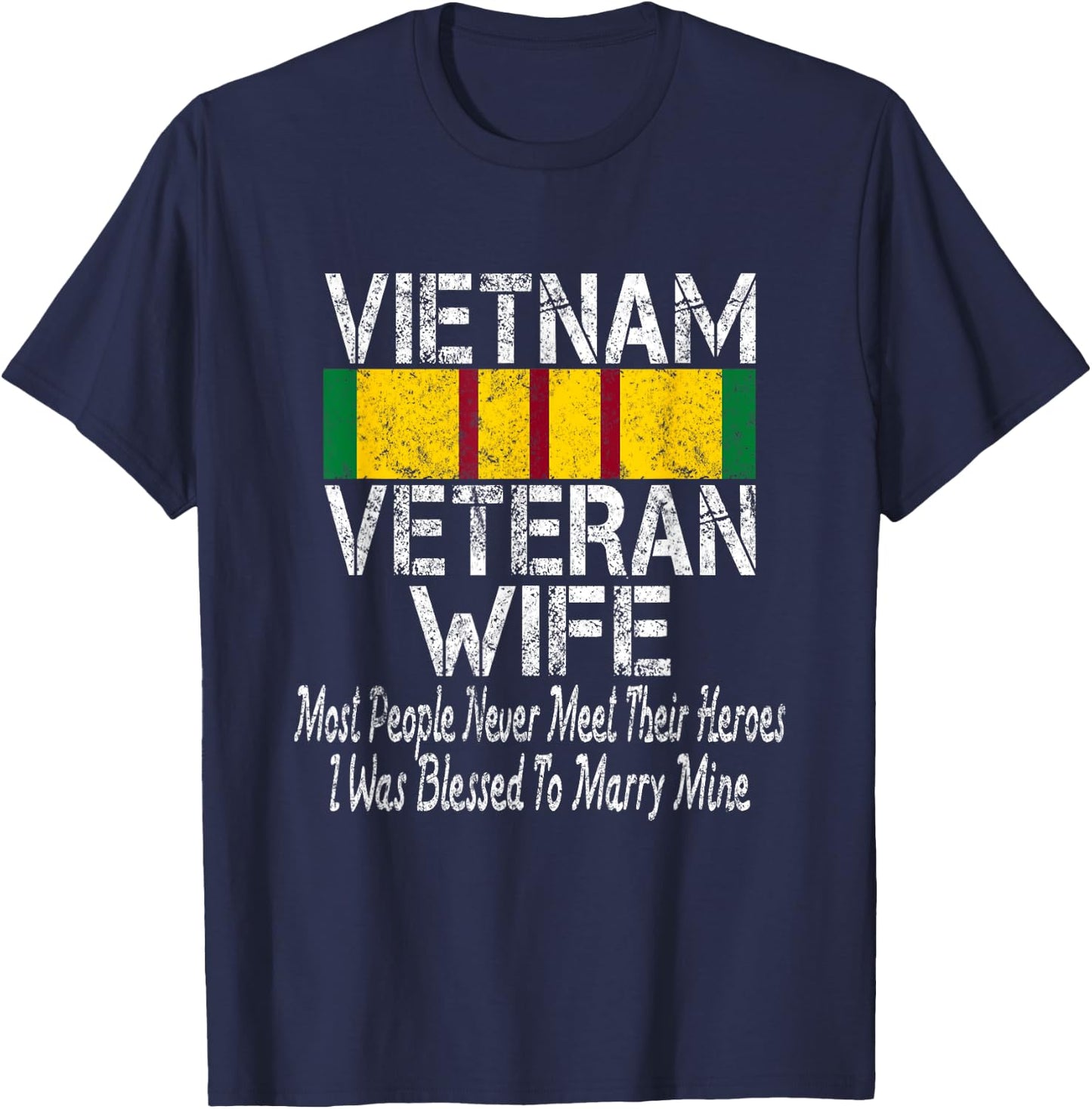 Retro Vietnam Veteran Wife Gift T-Shirt - T-Shirt | Navy