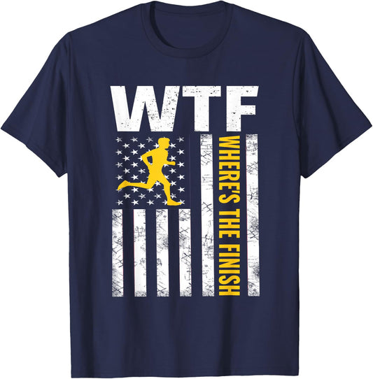 WTF Wheres The Finish Running T-Shirt - T-Shirt | Navy