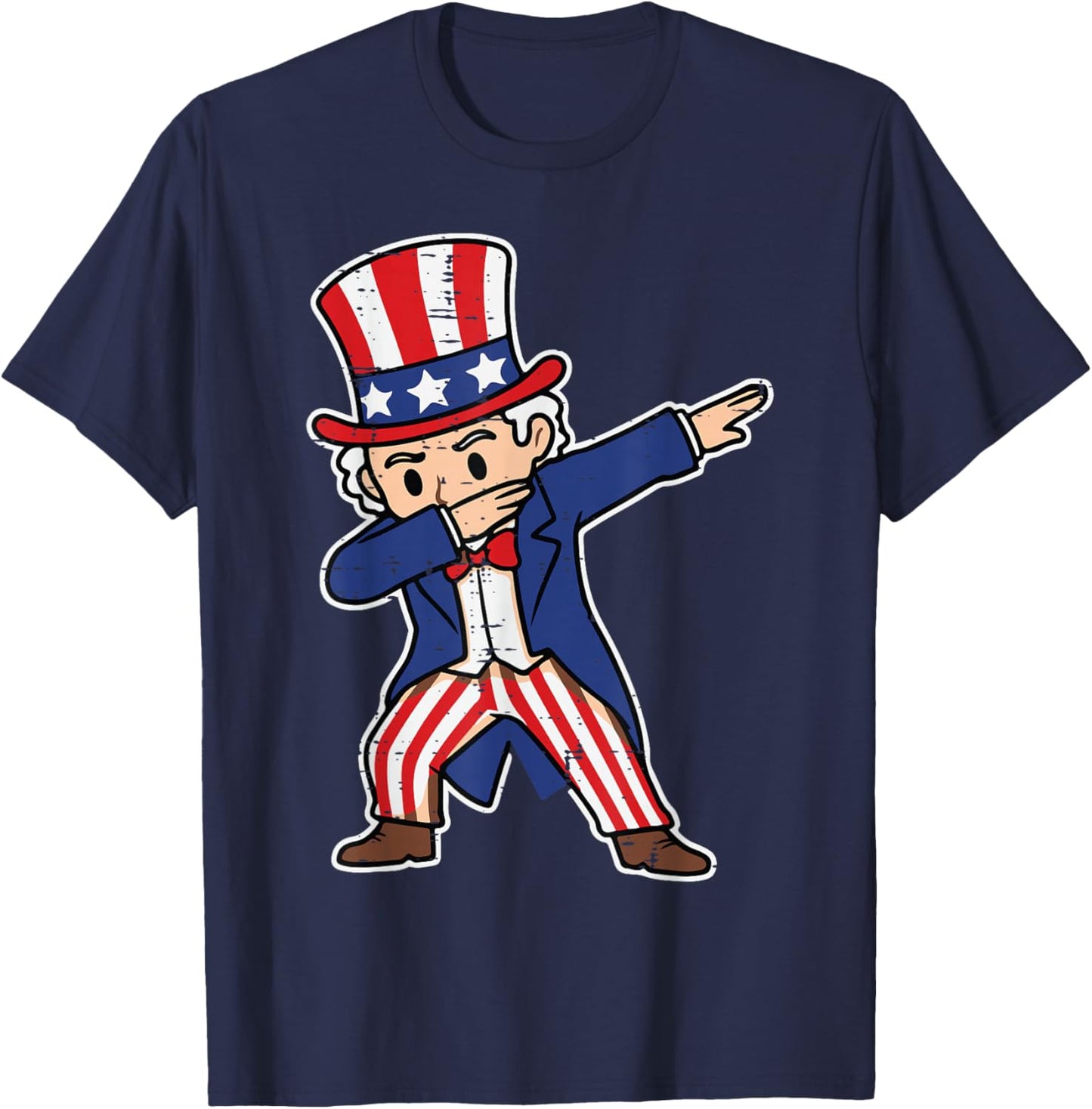 4th Of July Uncle Sam Dab Funny Dance Boys Kids Toddler Men T-Shirt - T-Shirt | Navy