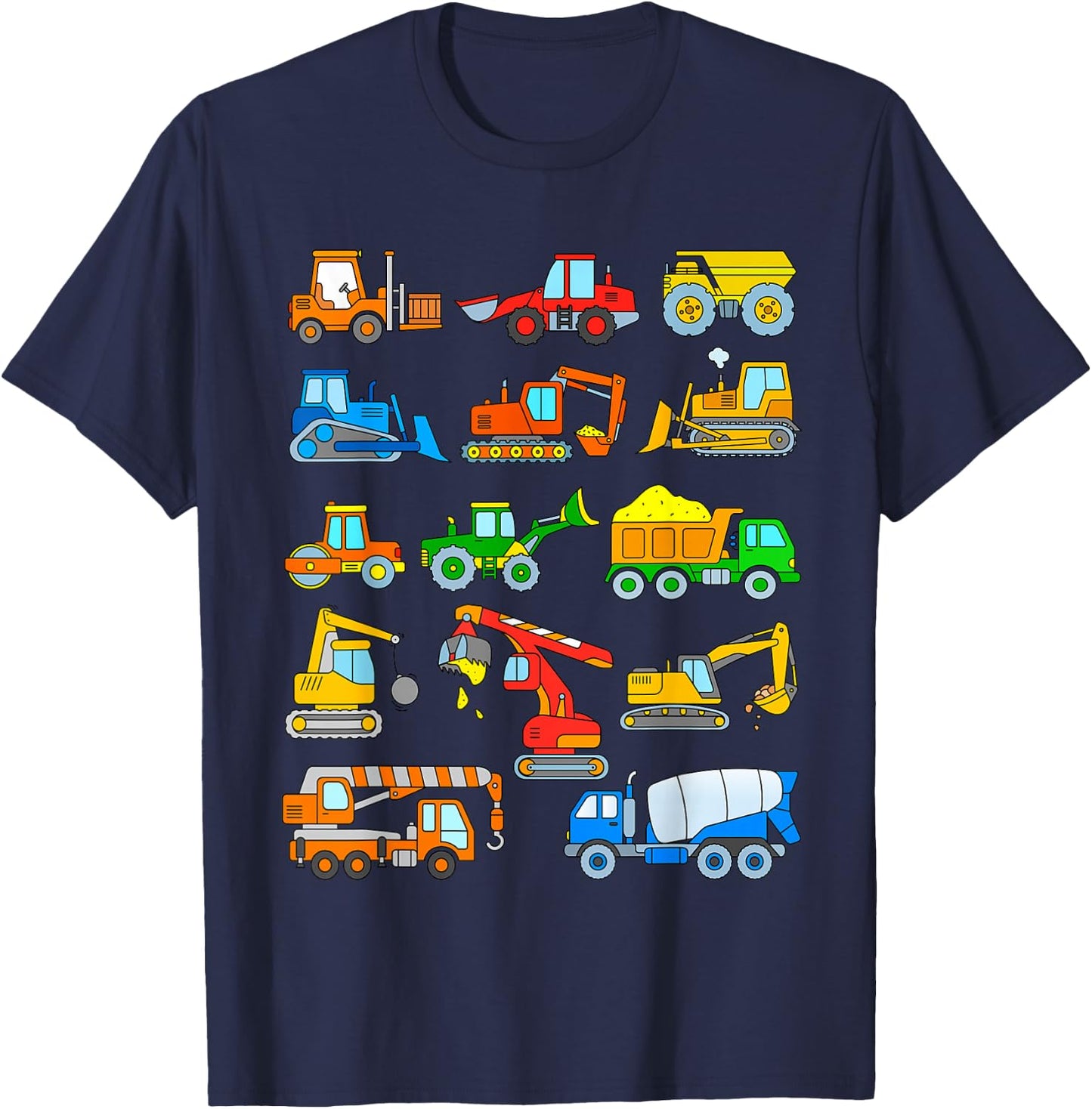 Construction Excavator for Boys Girls Men and Women T-Shirt - T-Shirt | Navy