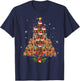 Dachshund Christmas Tree Dog Xmas Lights Pajamas Funny T-Shirt - T-Shirt | Navy