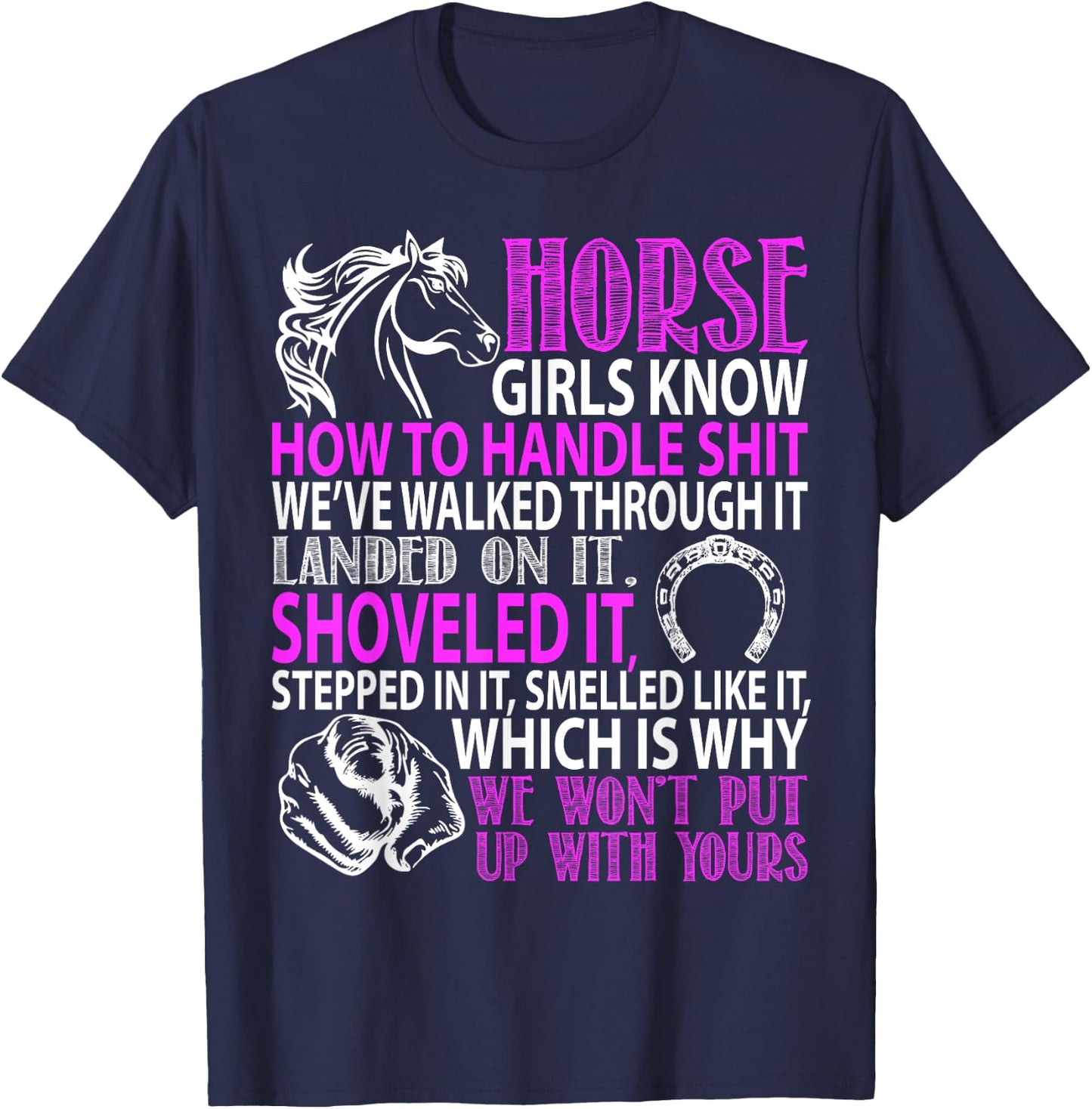 Horse Girls Know: Horse Gift Girls-Horse Lover T-Shirt - T-Shirt | Navy