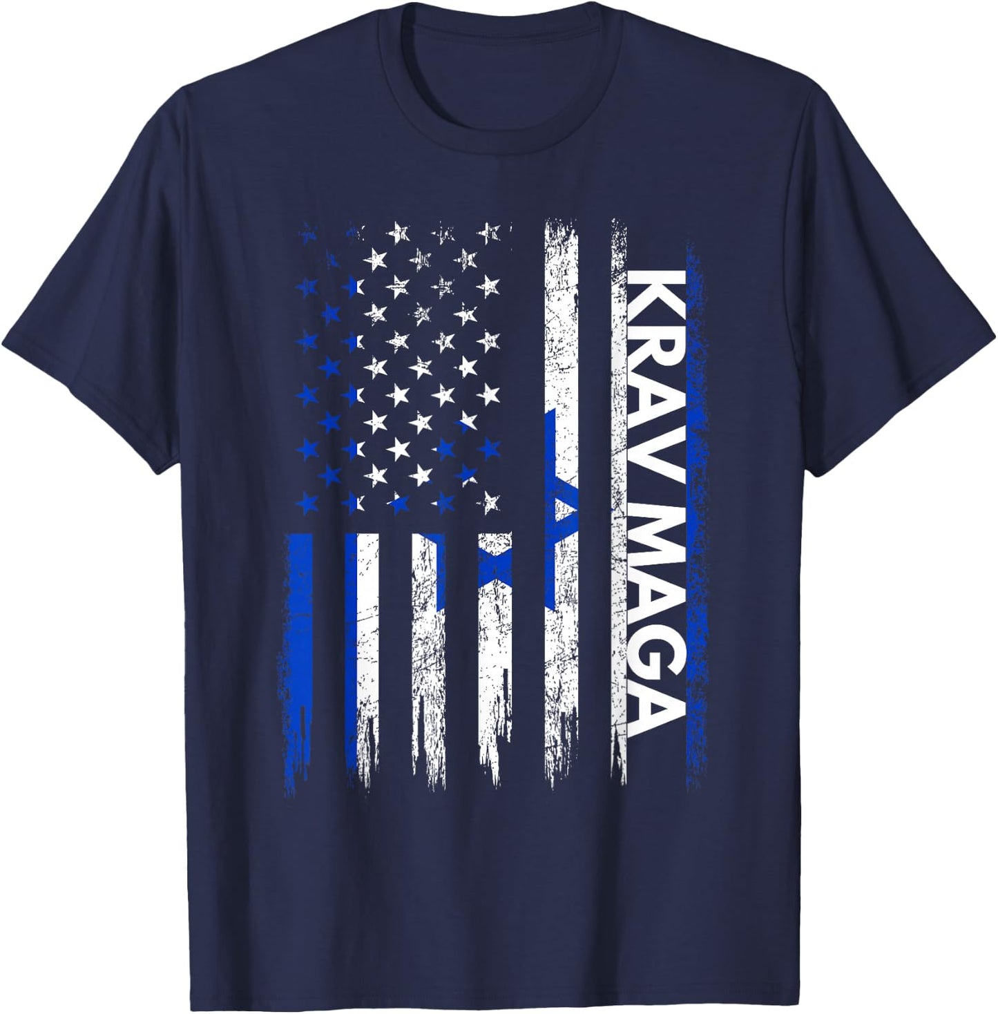Krav MAGA Shirt Martial Arts Gifts Training Israeli Flag T-Shirt - T-Shirt | Navy