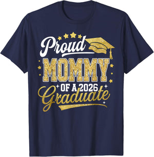 Proud Mommy of A Class of 2026 Graduate Senior Grad Family T-Shirt - T-Shirt | Navy