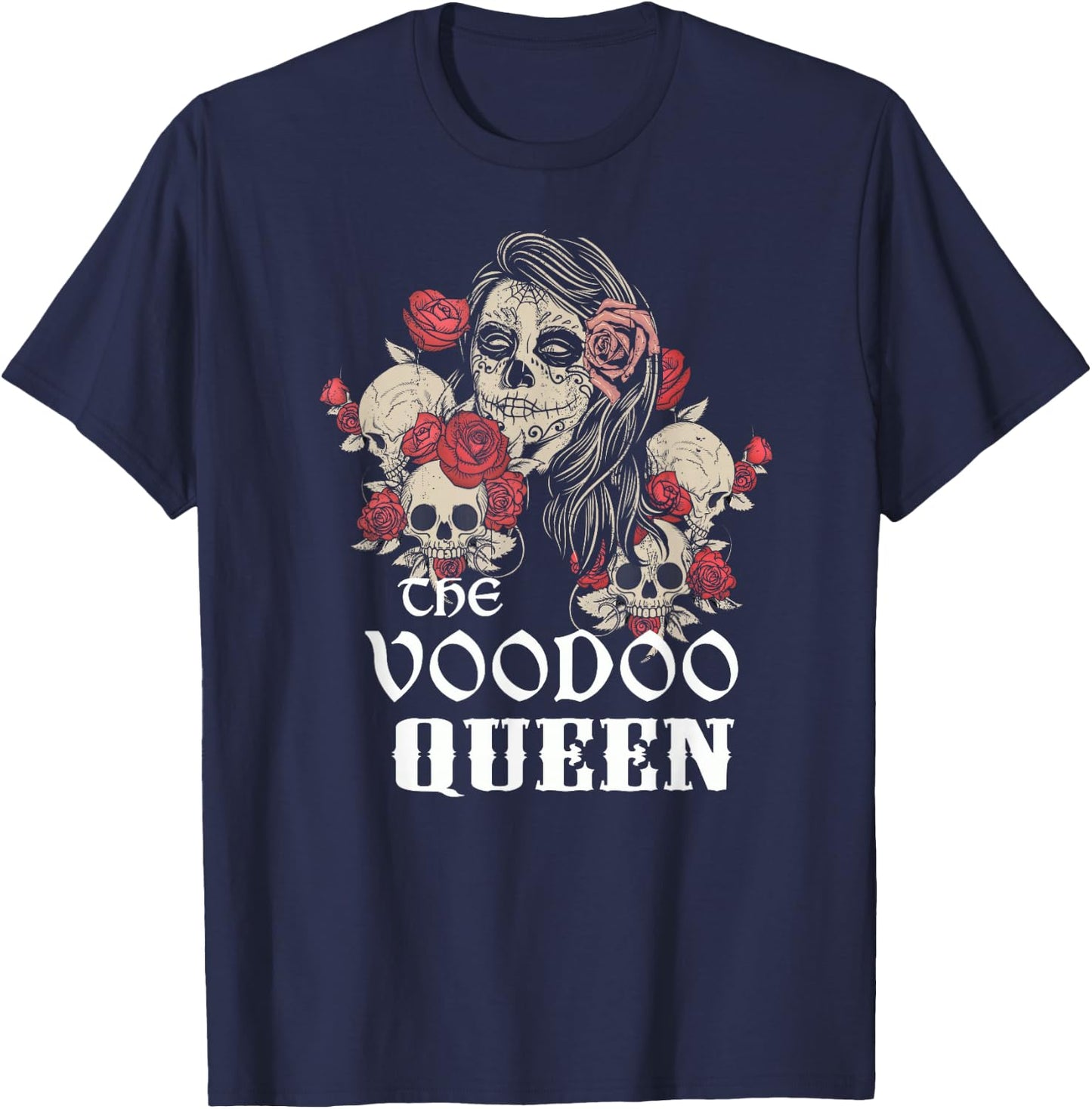 New Orleans Mardi Gras Voodoo Queen Halloween T-Shirt - T-Shirt | Navy