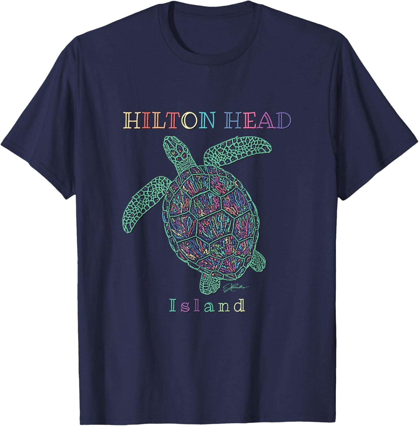 JCombs: Hilton Head Island, SC, Sea Turtle T-Shirt - T-Shirt | Navy