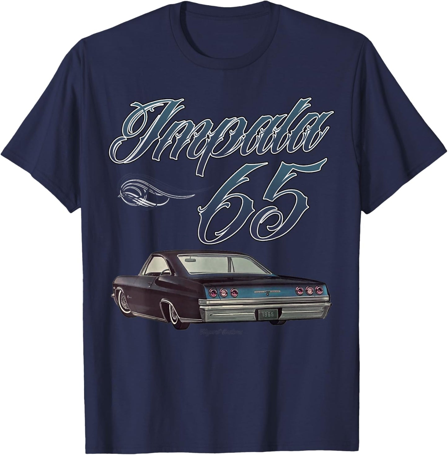 1965 Blue Low Rider Kustom Lead Sled Hot Rod Muscle Car T-Shirt - T-Shirt | Navy