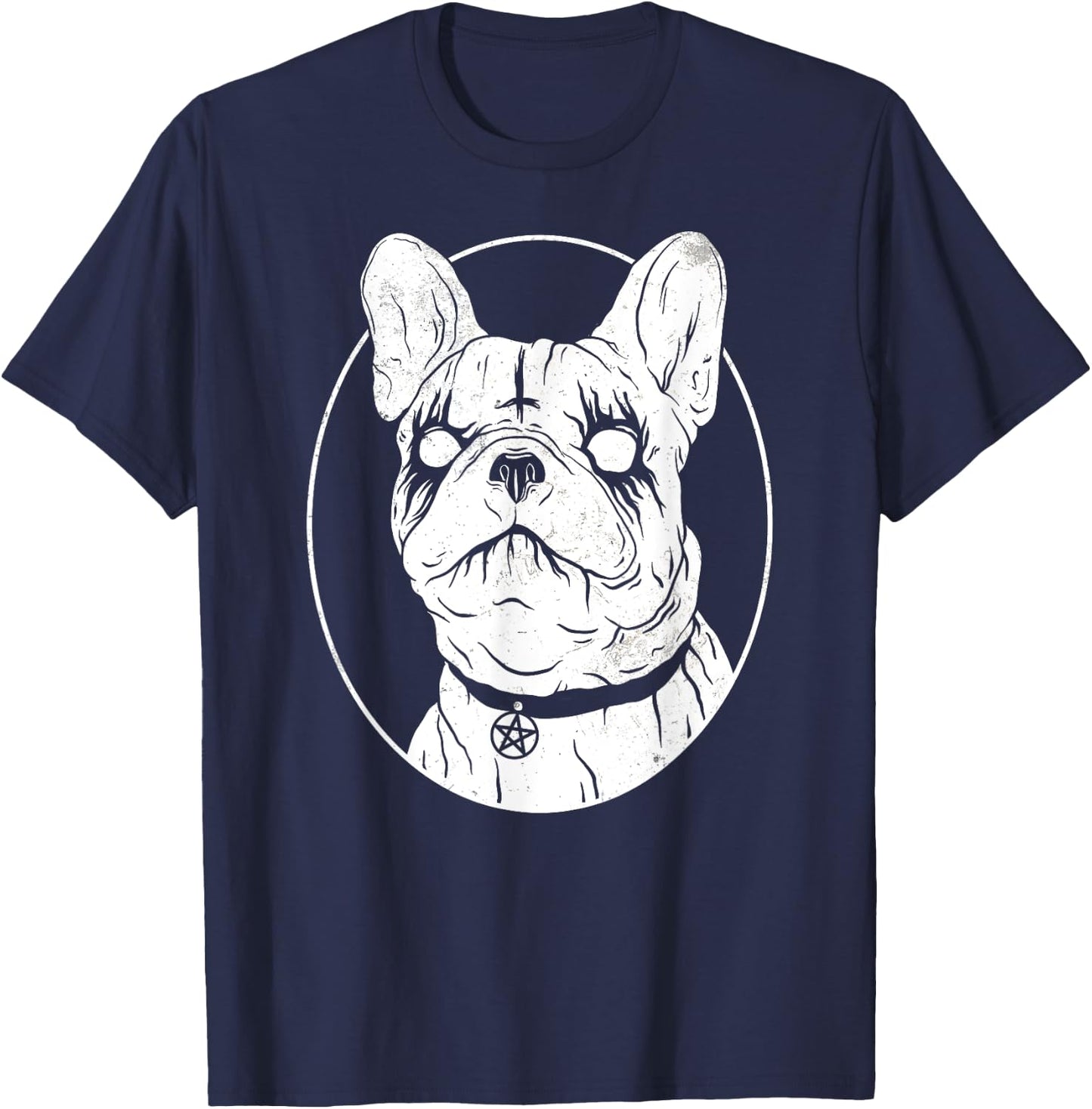 Black Metal French Bulldog - Gothic Heavy Metal Dog Shirt Women T-Shirt - T-Shirt | Navy