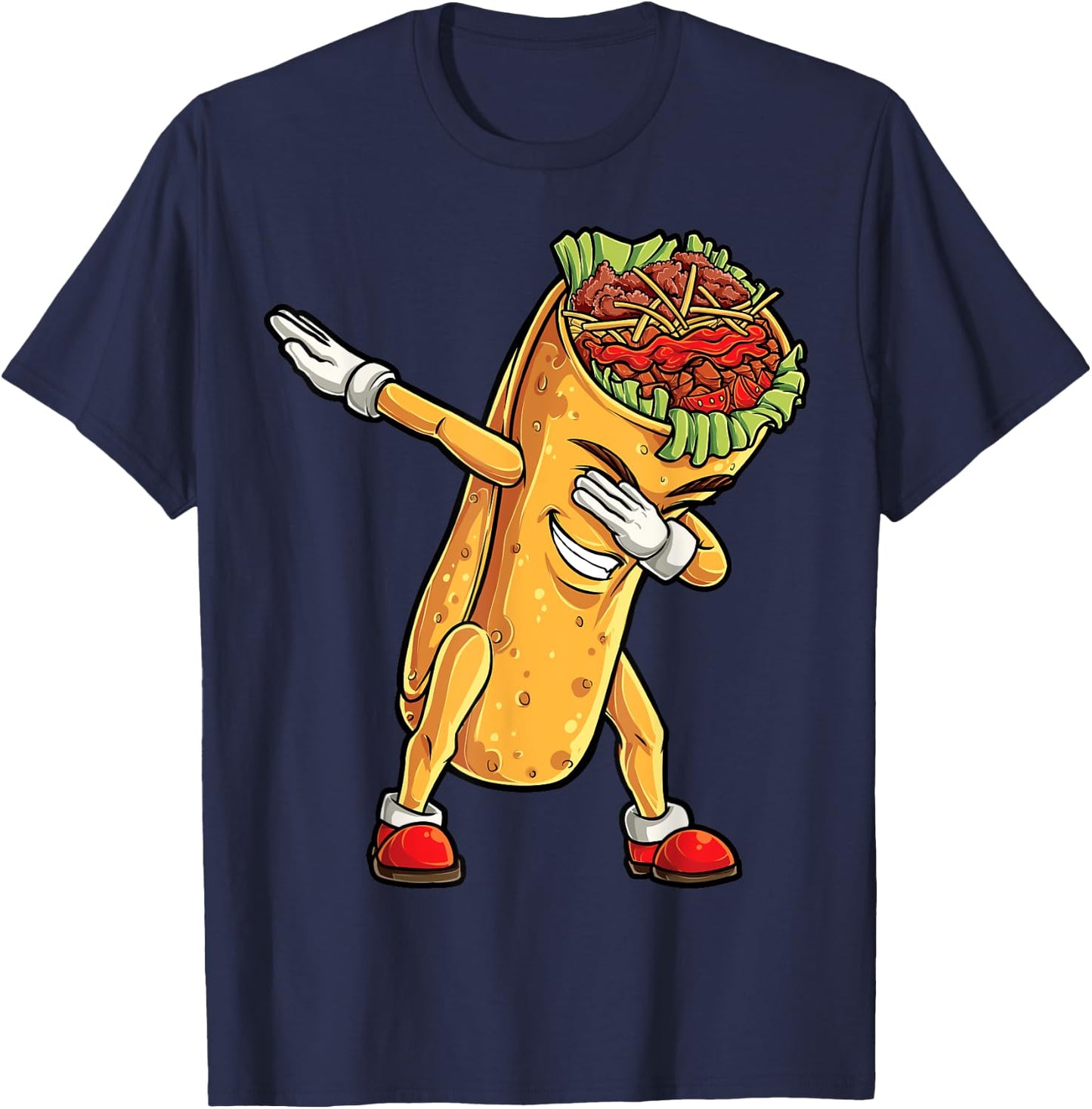 Dabbing Burrito T Shirt Cinco de Mayo Kids Boys Men Women T-Shirt - T-Shirt | Navy