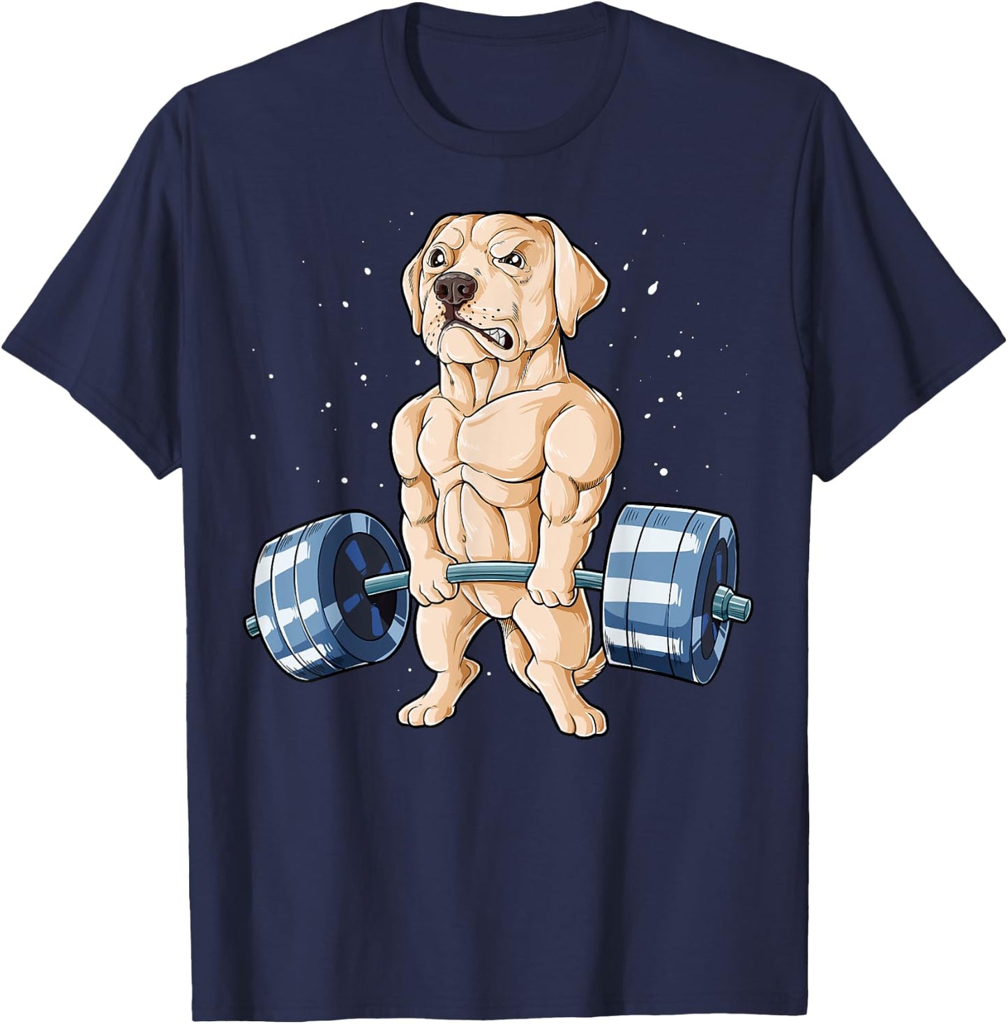 Labrador Weightlifting Funny Deadlift Men Fitness Gym Gifts T-Shirt - T-Shirt | Navy
