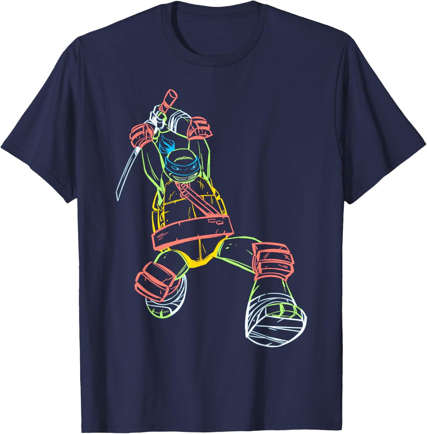Teenage Mutant Ninja Turtles Outlined Leonardo T-Shirt - T-Shirt | Navy