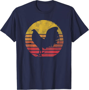 Vintage Cock Fight T Shirt Rooster Shirt T-Shirt - T-Shirt | Navy