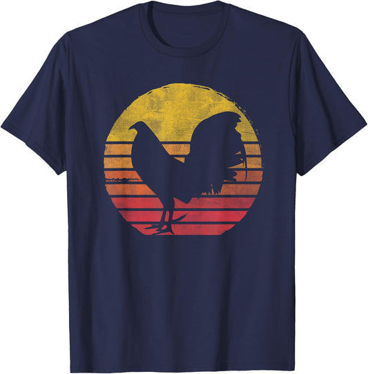 Vintage Cock Fight T Shirt Rooster Shirt T-Shirt - T-Shirt | Navy