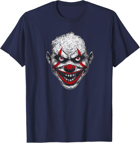 Evil Clown - Halloween Creature Horror Creepy Scary Costume T-Shirt - T-Shirt | Navy