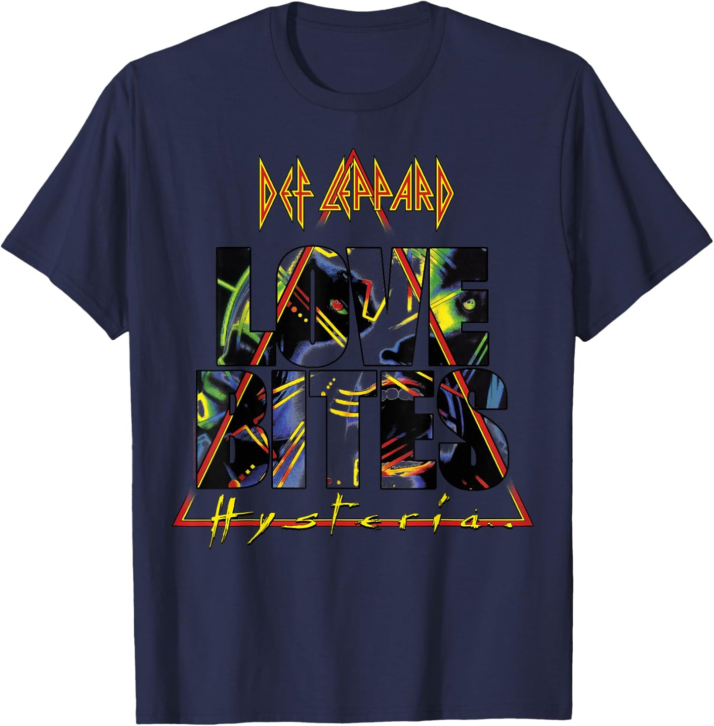 Def Leppard - Love Bites Hysteria T-Shirt - T-Shirt | Navy
