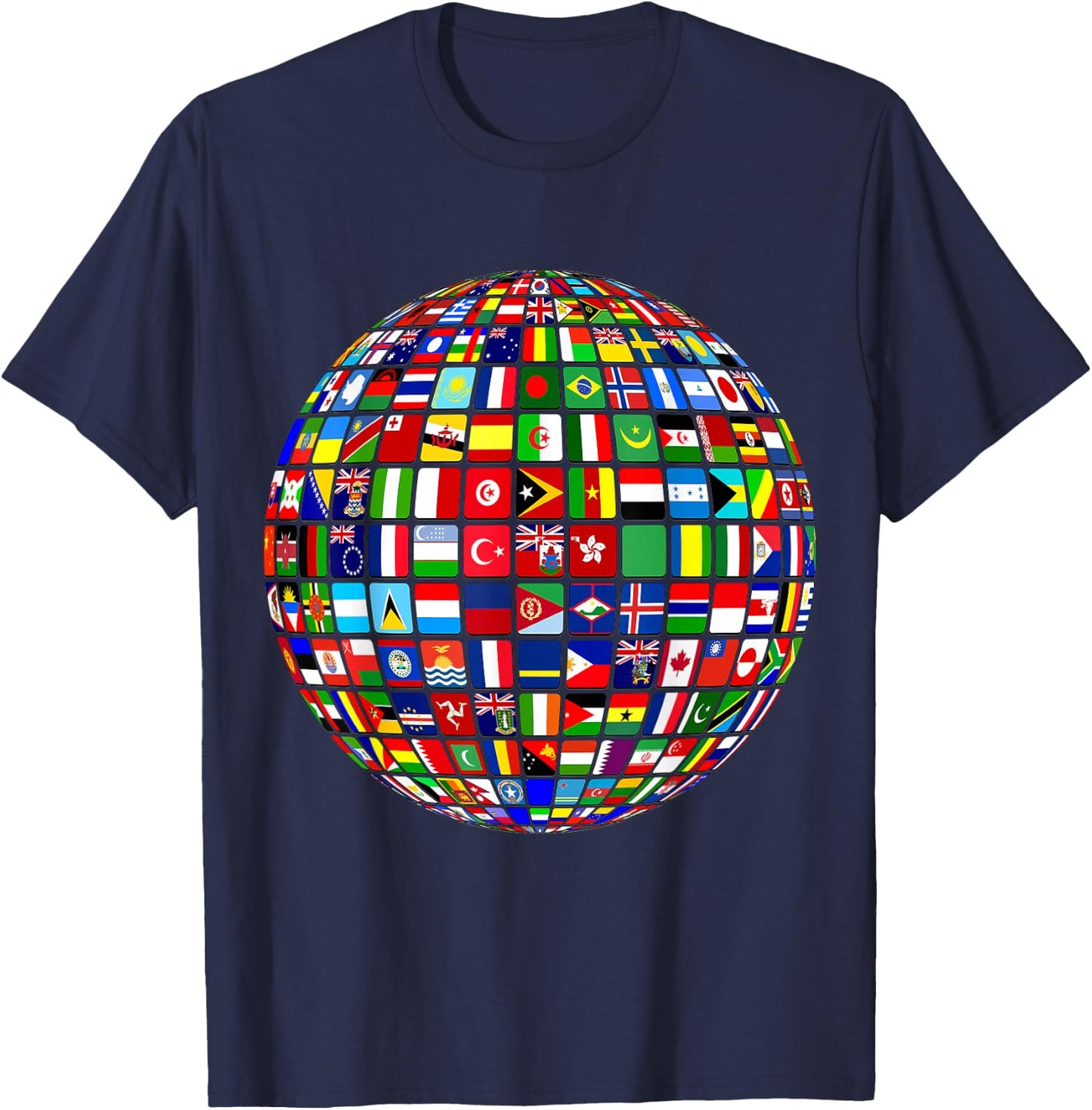 International World Flags and World map for Children T-Shirt - T-Shirt | Navy