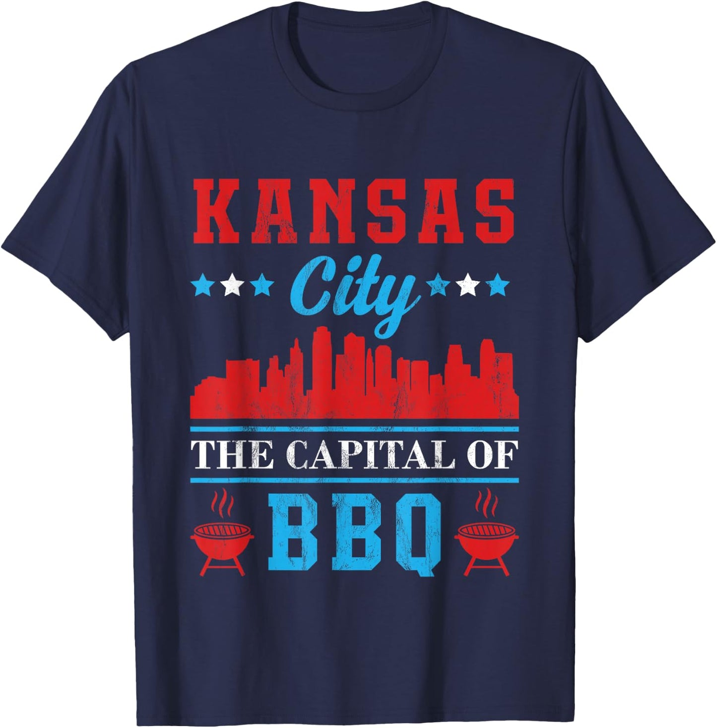 Kansas City The Capital of BBQ T-Shirt - T-Shirt | Navy