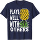 Swinger Couples Plays Well with Others Upside Down Pineapple T-Shirt - T-Shirt | Navy