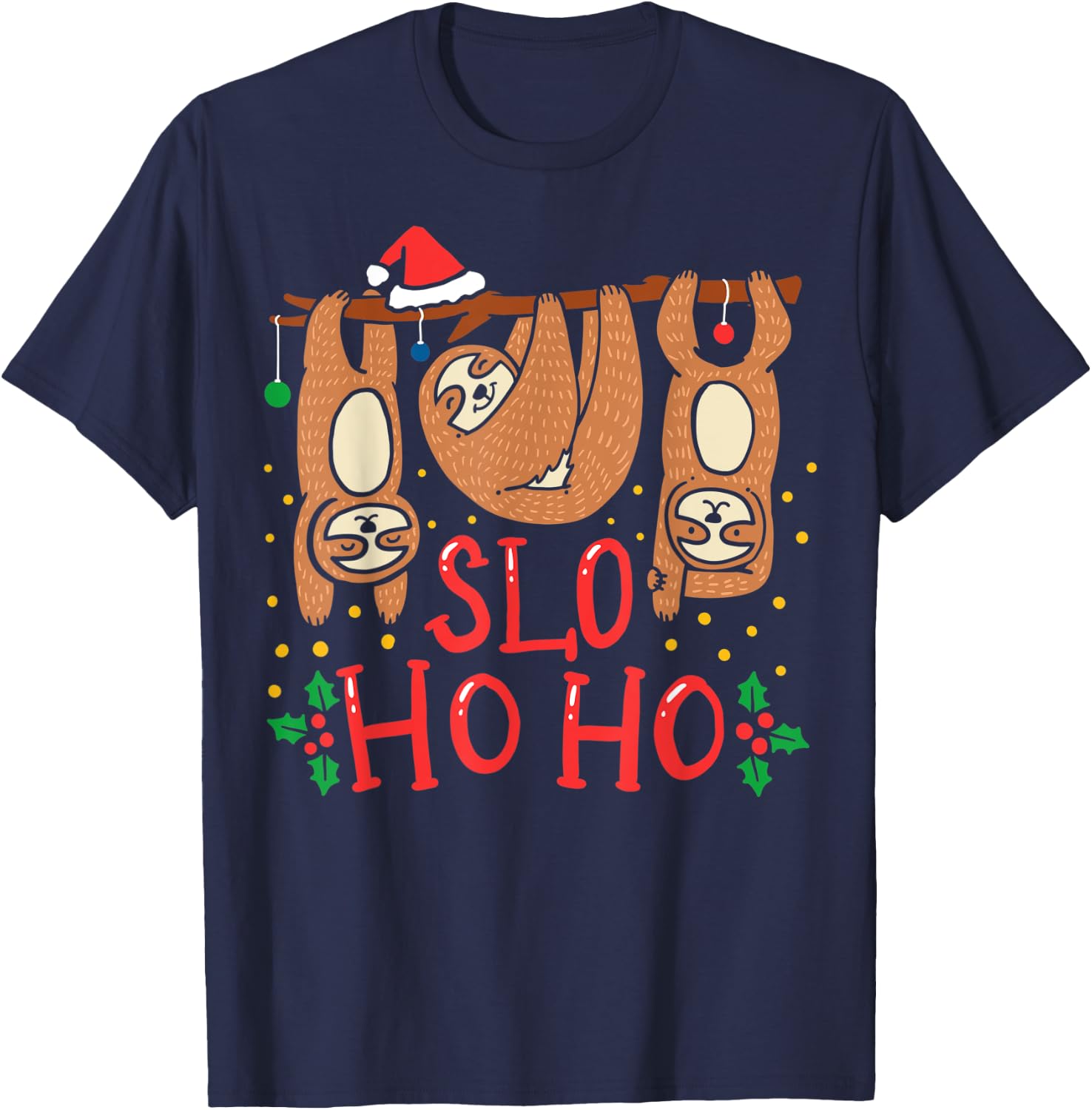 Sloth Christmas T-Shirt - T-Shirt | Navy