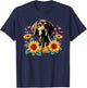 Sunflowers Plott Hound T-Shirt - T-Shirt | Navy