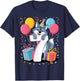 Wolf 7th birthday boy girl 7 years old seventh seven Wolf T-Shirt - T-Shirt | Navy