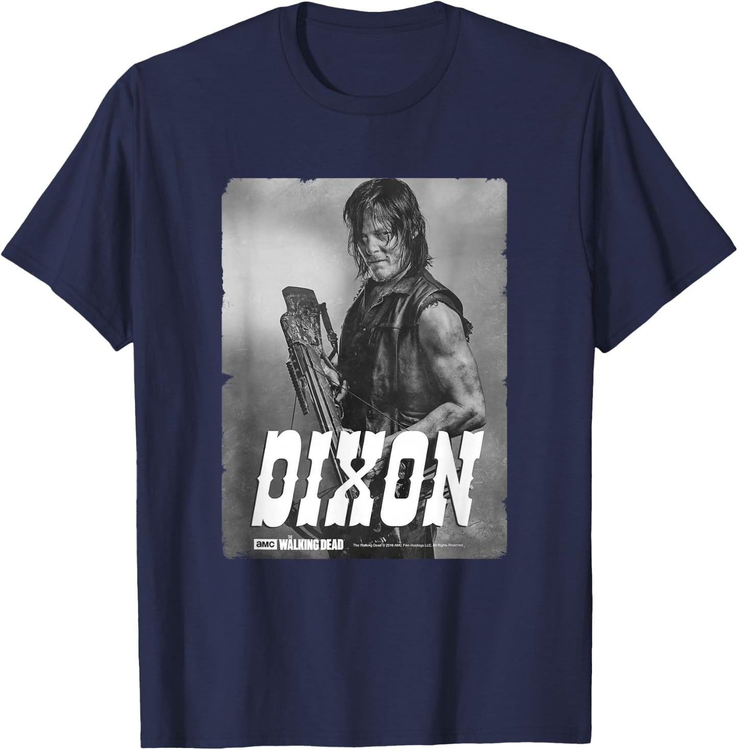 The Walking Dead Daryl Silver Portrait T-Shirt - T-Shirt | Navy
