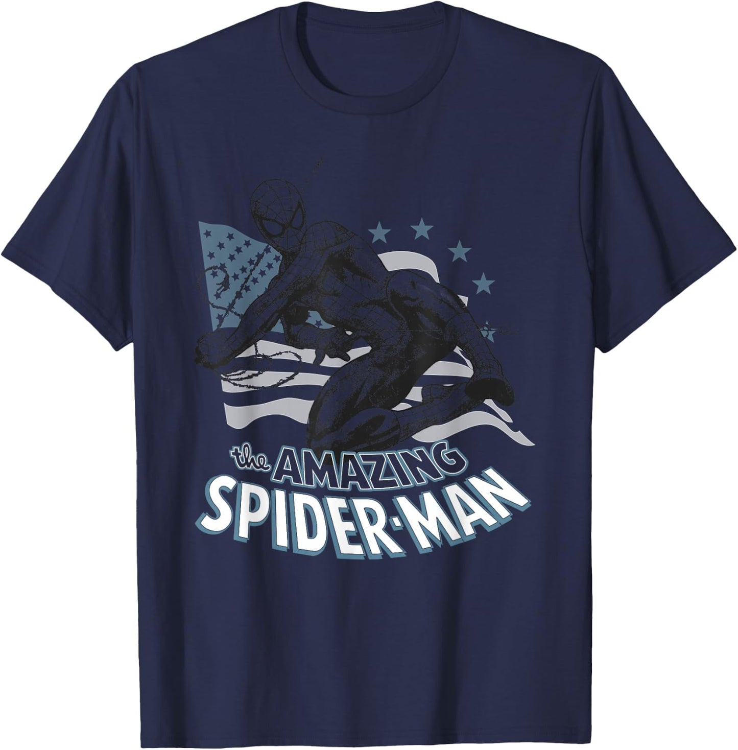 Marvel Spider-Man 4th of July The Amazing Spiderman USA Flag T-Shirt - T-Shirt | Navy