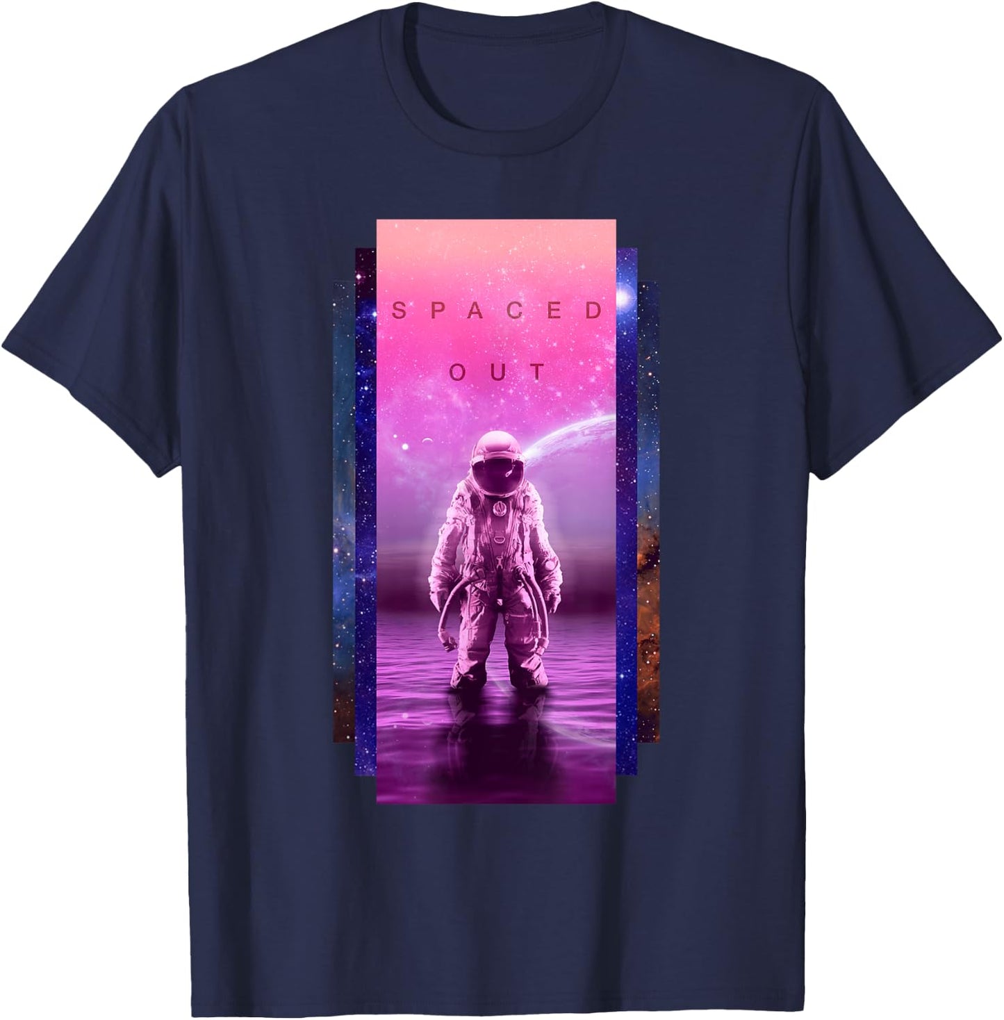Astronaut Spaced Out Aesthetic Vaporwave - Galaxy Art T-Shirt - T-Shirt | Navy
