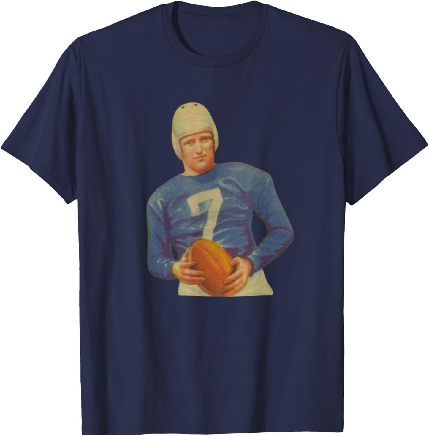 Dutch Clark 1935 Vintage Football Card Style Retro Player T-Shirt - T-Shirt | Navy