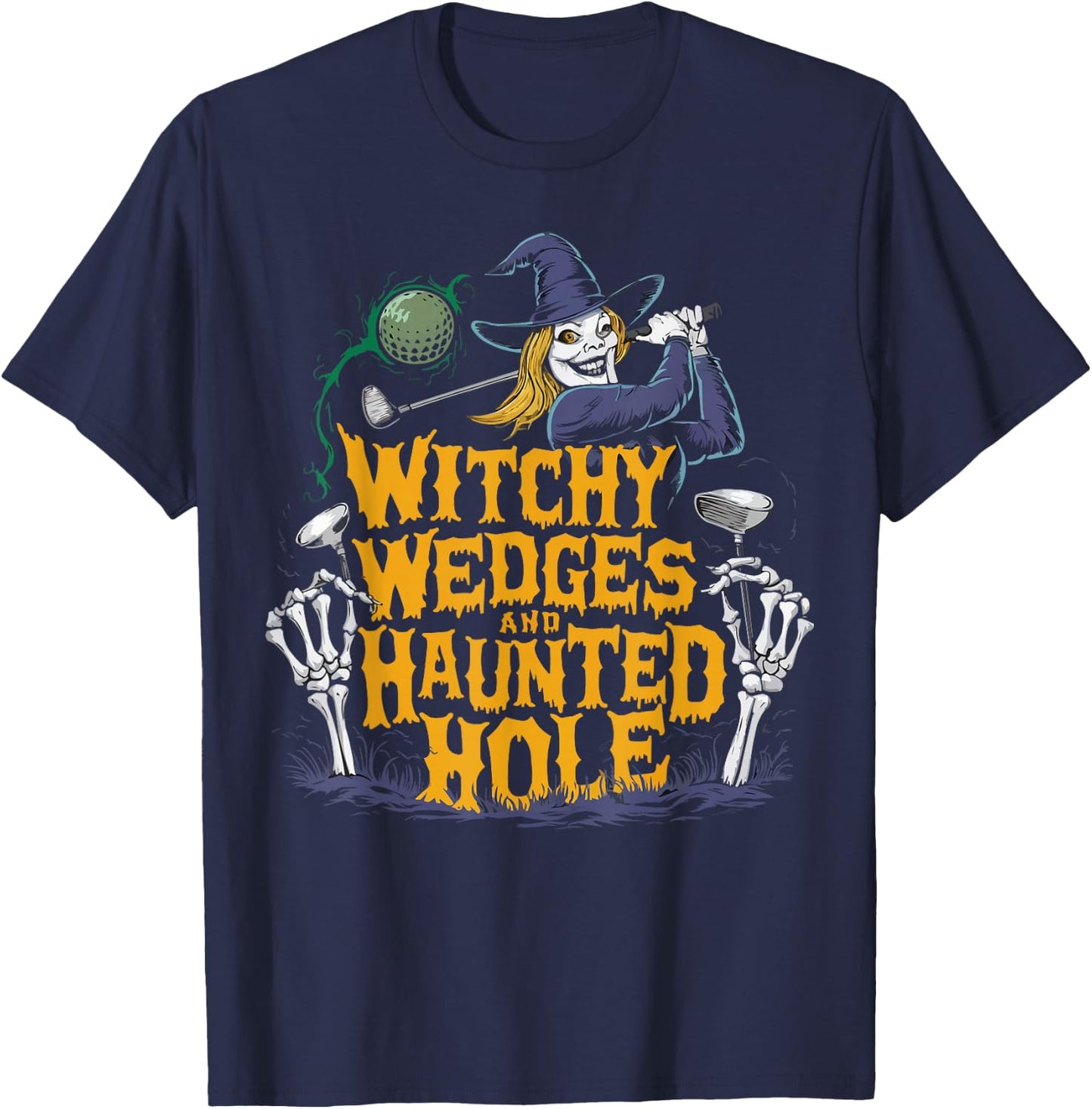 Golf Halloween Spooky Golf Player GolferTrick Or Treat T-Shirt - T-Shirt | Navy