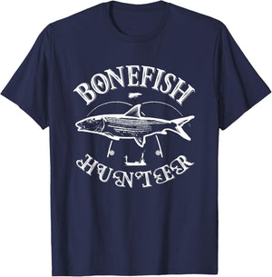 Bonefish Hunter Fishermans Fishing Lovers T-Shirt - T-Shirt | Navy