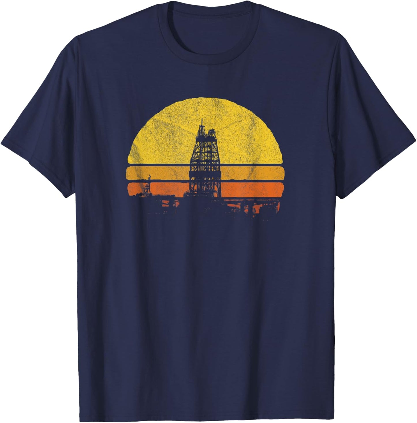 Oil Rig Worker T Shirt Oilfield Man Workers Gift American T-Shirt - T-Shirt | Navy