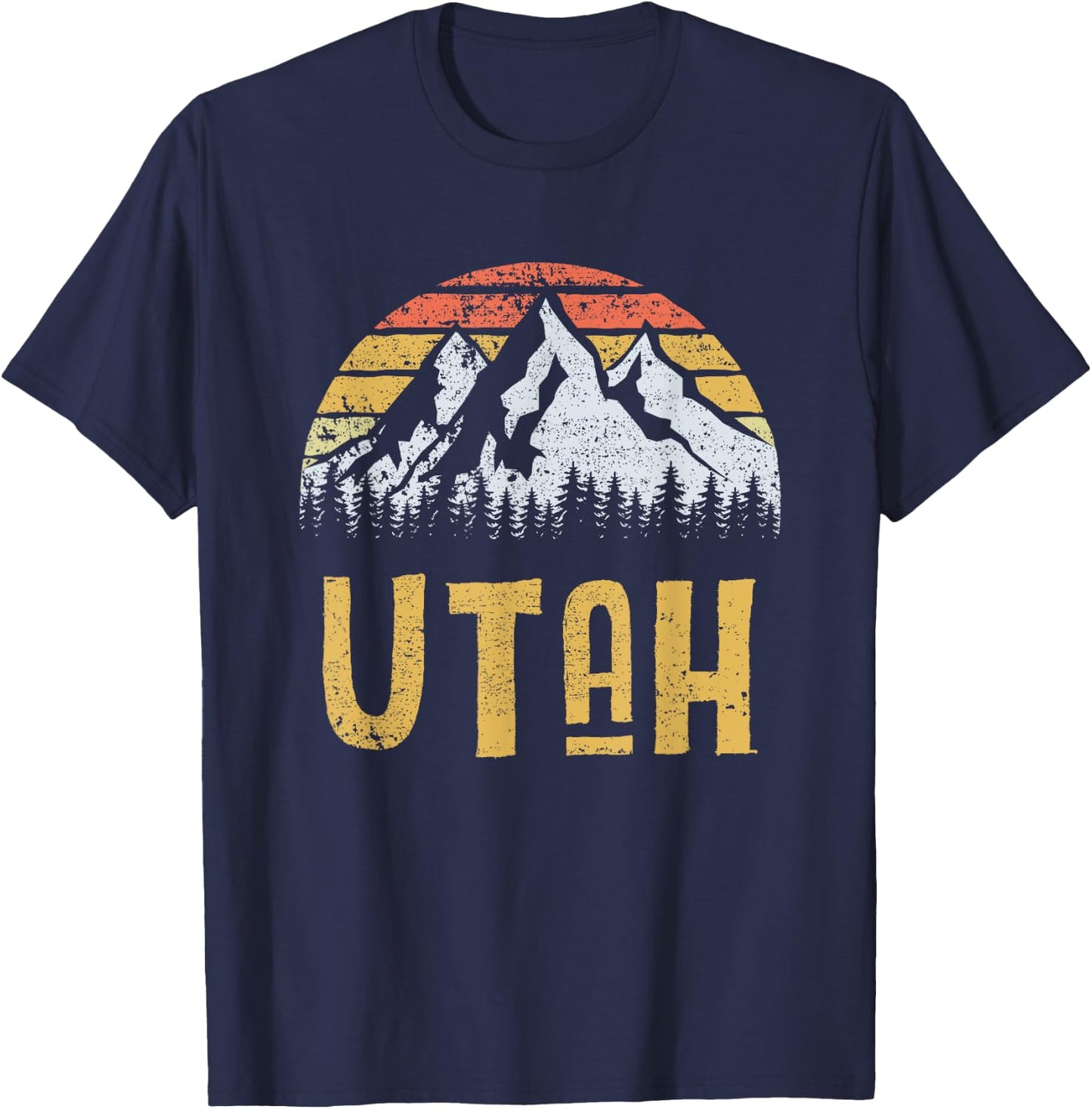 Vintage Retro UT Utah U.S. Mountain State T-Shirt - T-Shirt | Navy
