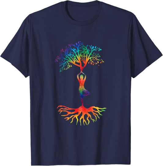 Tie Dye Gaia Mother Earth Tie Dyed Connection Unity T Shirt T-Shirt - T-Shirt | Navy