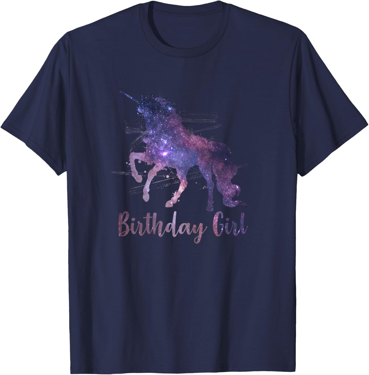Unicorn Space Design Birthday Shirt Gift Stars T-Shirt - T-Shirt | Navy