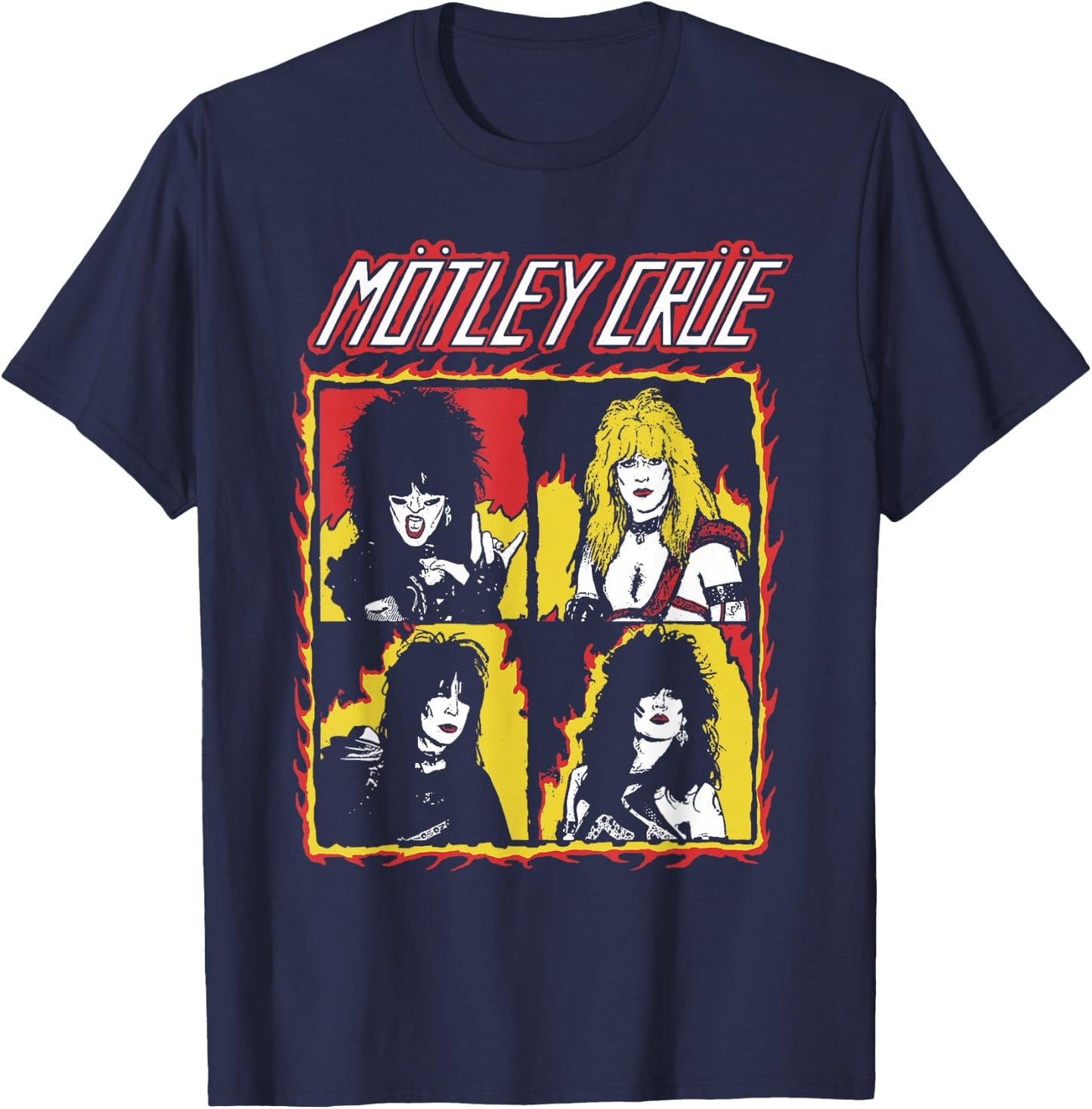 Mötley Crüe Shout At The Devil (Flames) T-Shirt - T-Shirt | Navy