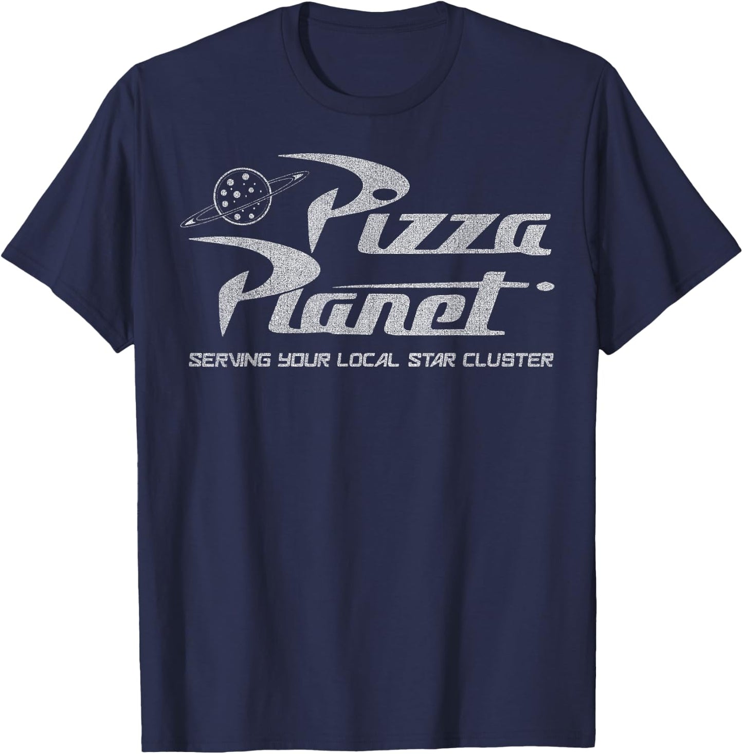 Disney Pixar Toy Story Pizza Planet Distressed Logo T-Shirt - T-Shirt | Navy