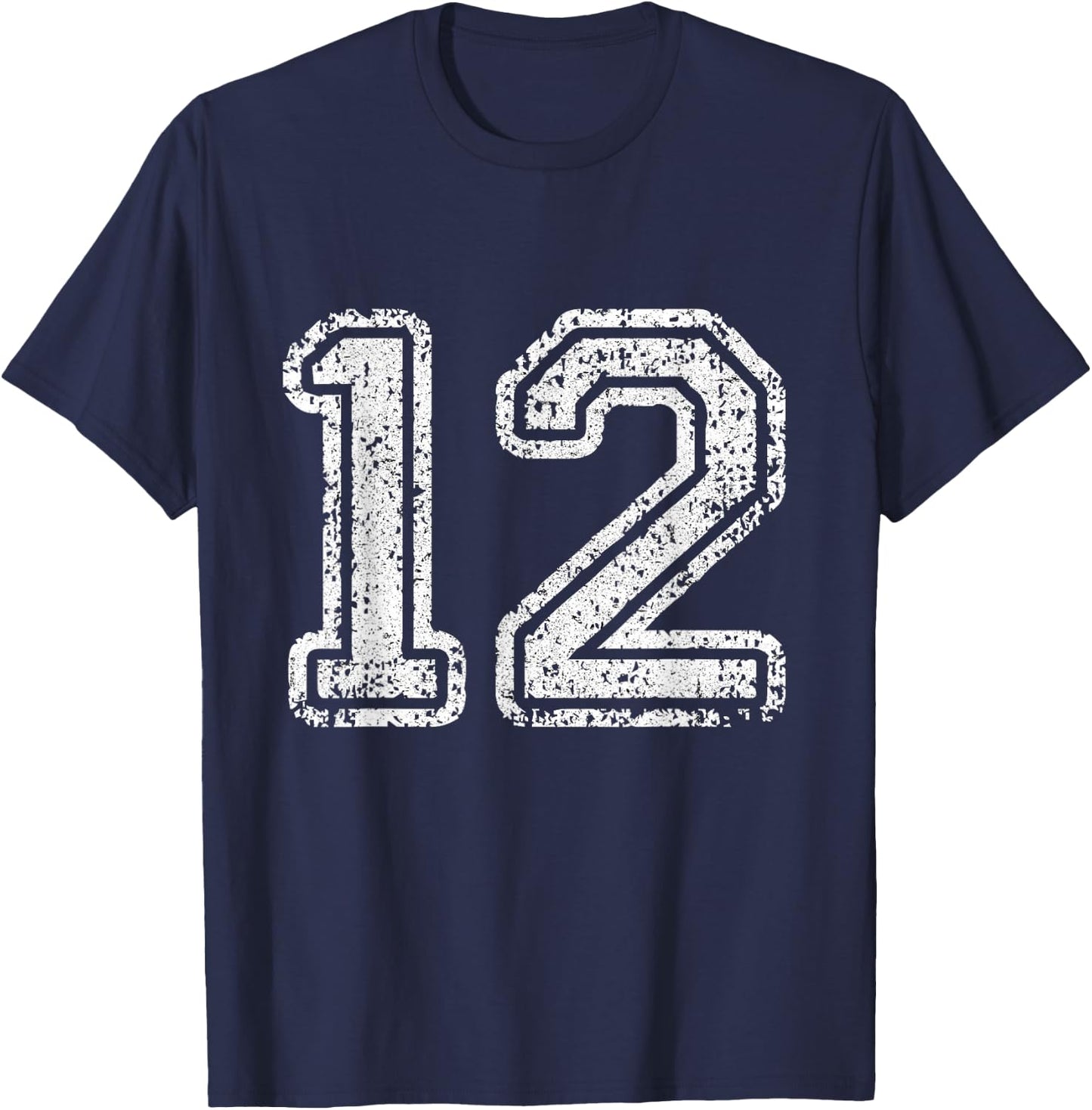 Jersey Number 12 Twelve Football Number Sport Gift T-Shirt - T-Shirt | Navy