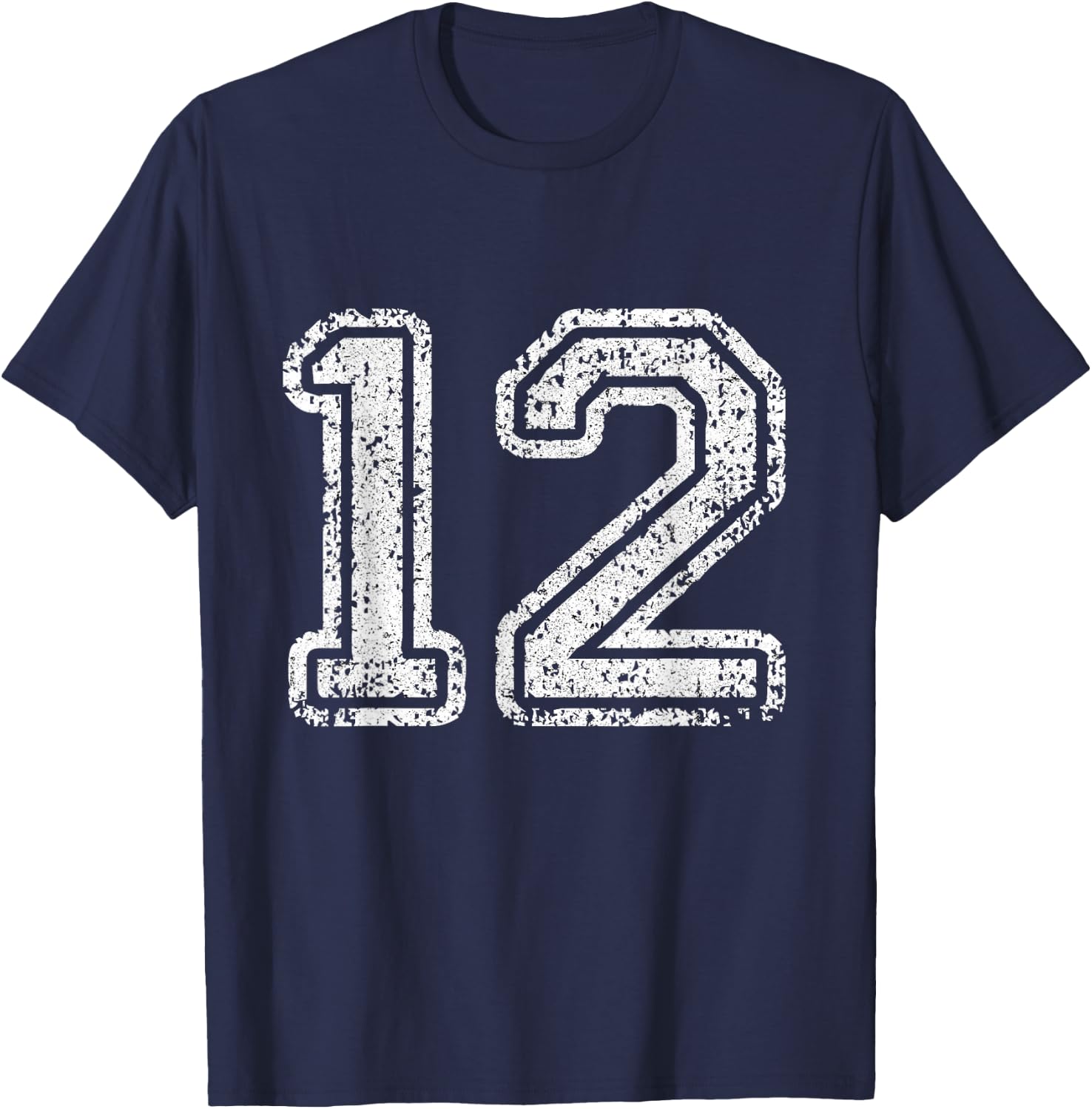 Jersey Number 12 Twelve Football Number Sport Gift T-Shirt - T-Shirt | Navy