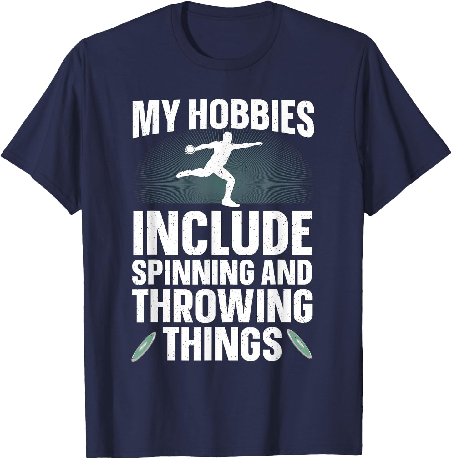 Discus Throwing Art Women Athletics Discus Thrower T-Shirt - T-Shirt | Navy