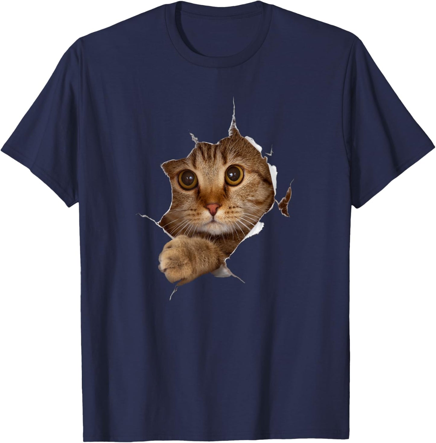Sweet Kitten Torn Cloth - Funny Cat Lover Cat Owner Cat Lady T-Shirt - T-Shirt | Navy