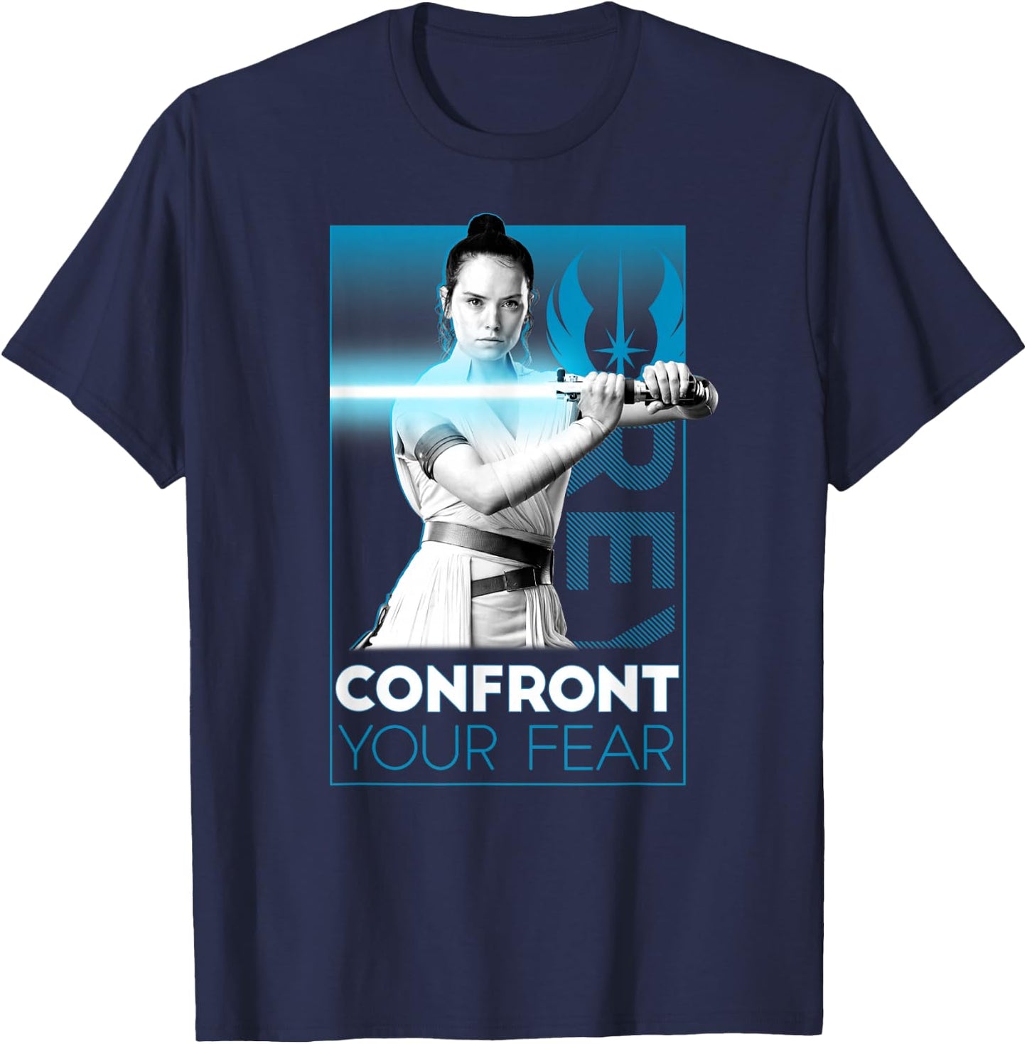 Star Wars: The Rise Of Skywalker Rey Confront Your Fears T-Shirt - T-Shirt | Navy