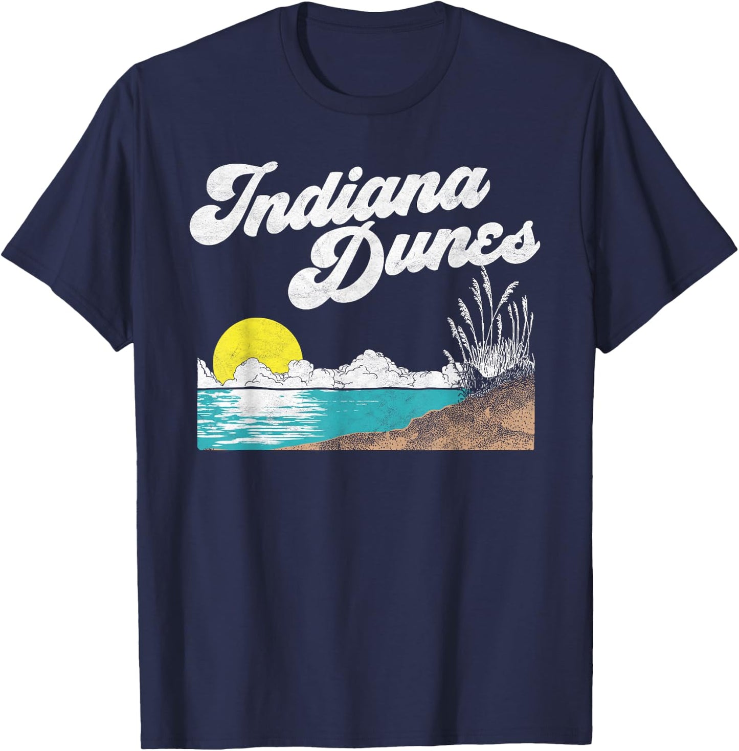 Indiana Dunes National Park Retro Vintage 80's T-Shirt - T-Shirt | Navy