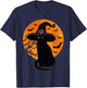 Retro Black Cat Halloween Pumpkin Costume Women Kids Girls T-Shirt - T-Shirt | Navy
