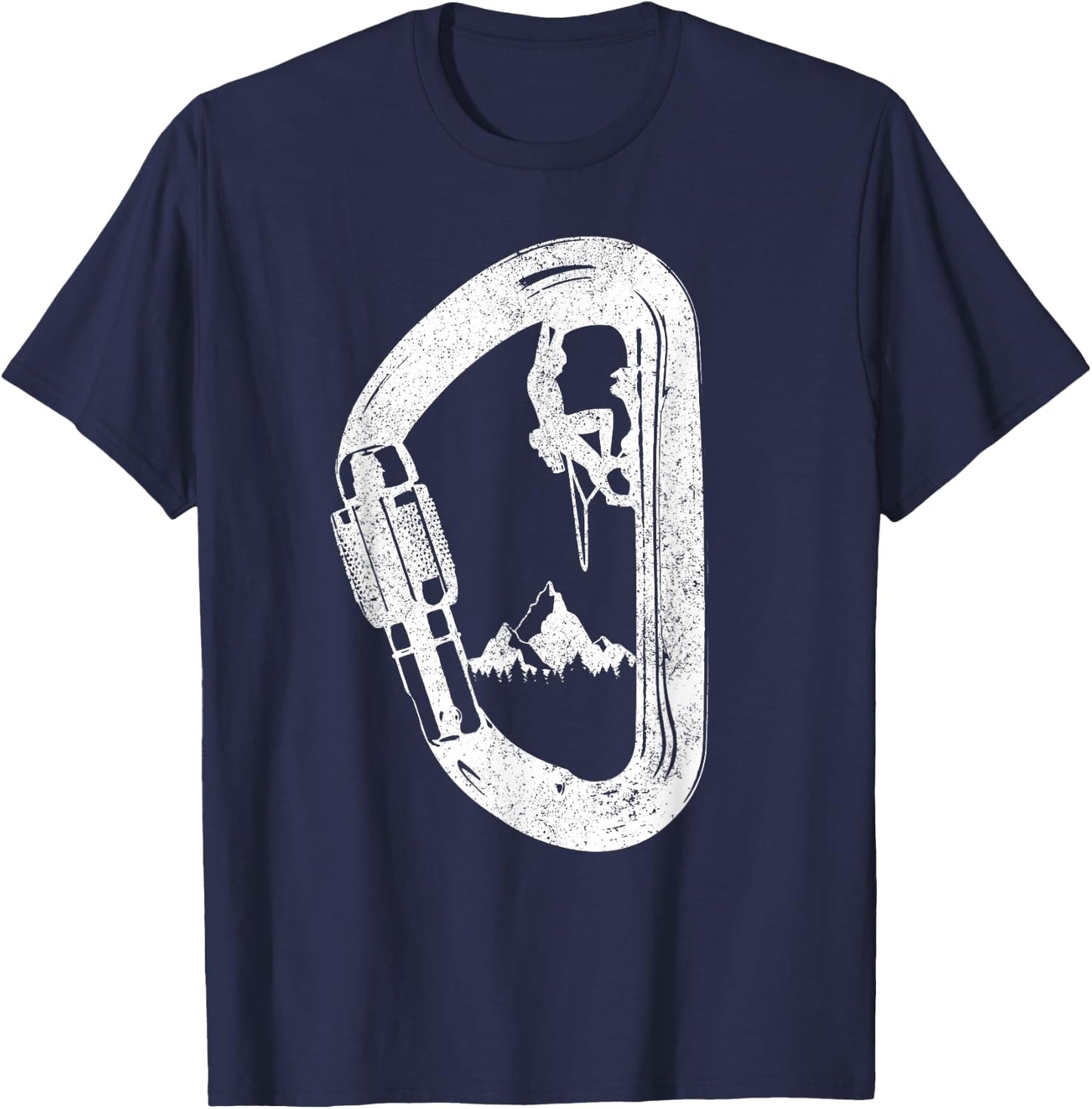 Rock Climbing Carabiner Mountaineering Climber T-Shirt - T-Shirt | Navy