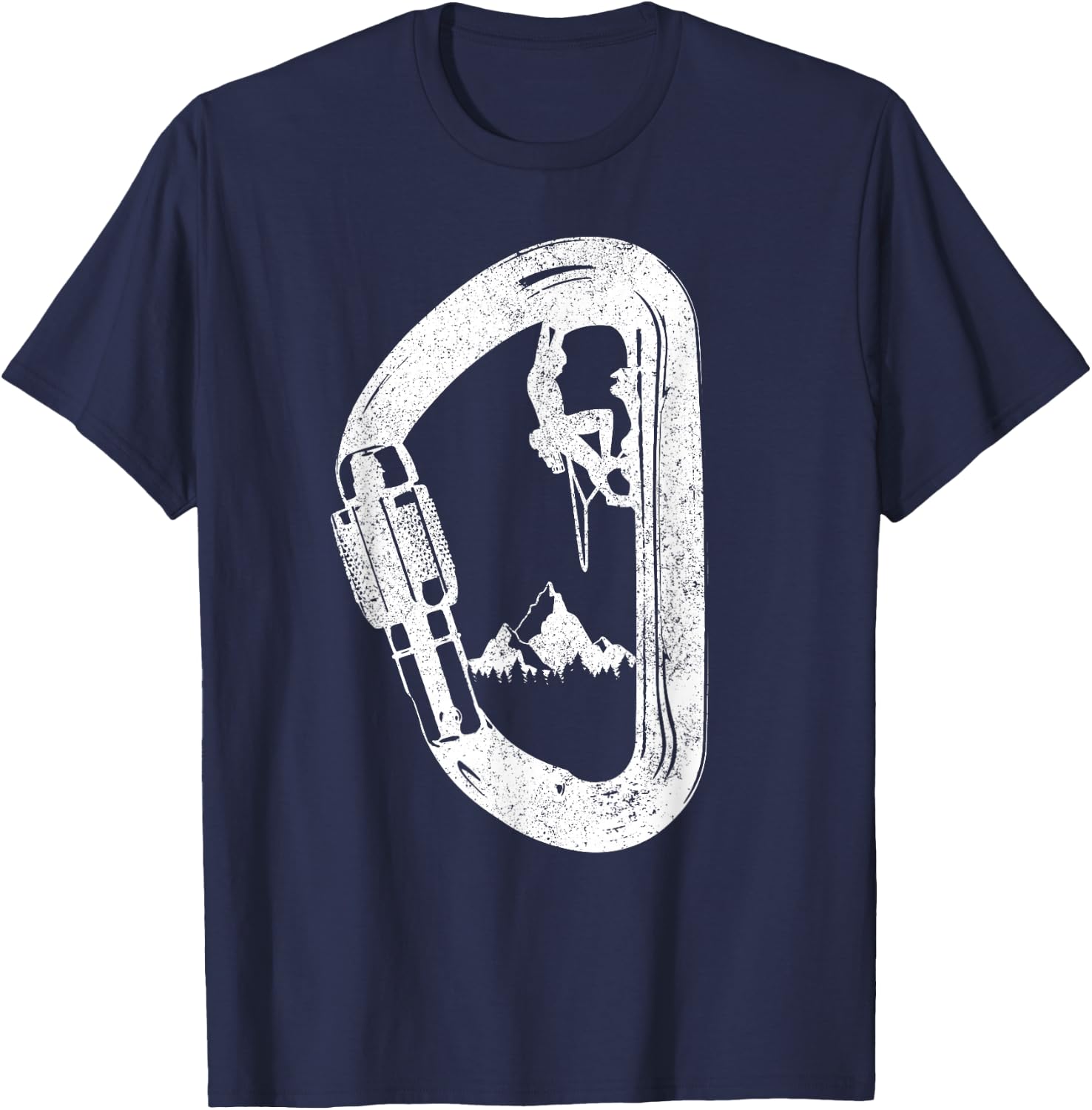 Rock Climbing Carabiner Mountaineering Climber T-Shirt - T-Shirt | Navy